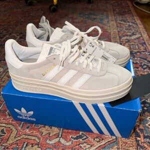 Adidas Classic Gazelle Bold Grey White Sz 9 NWT